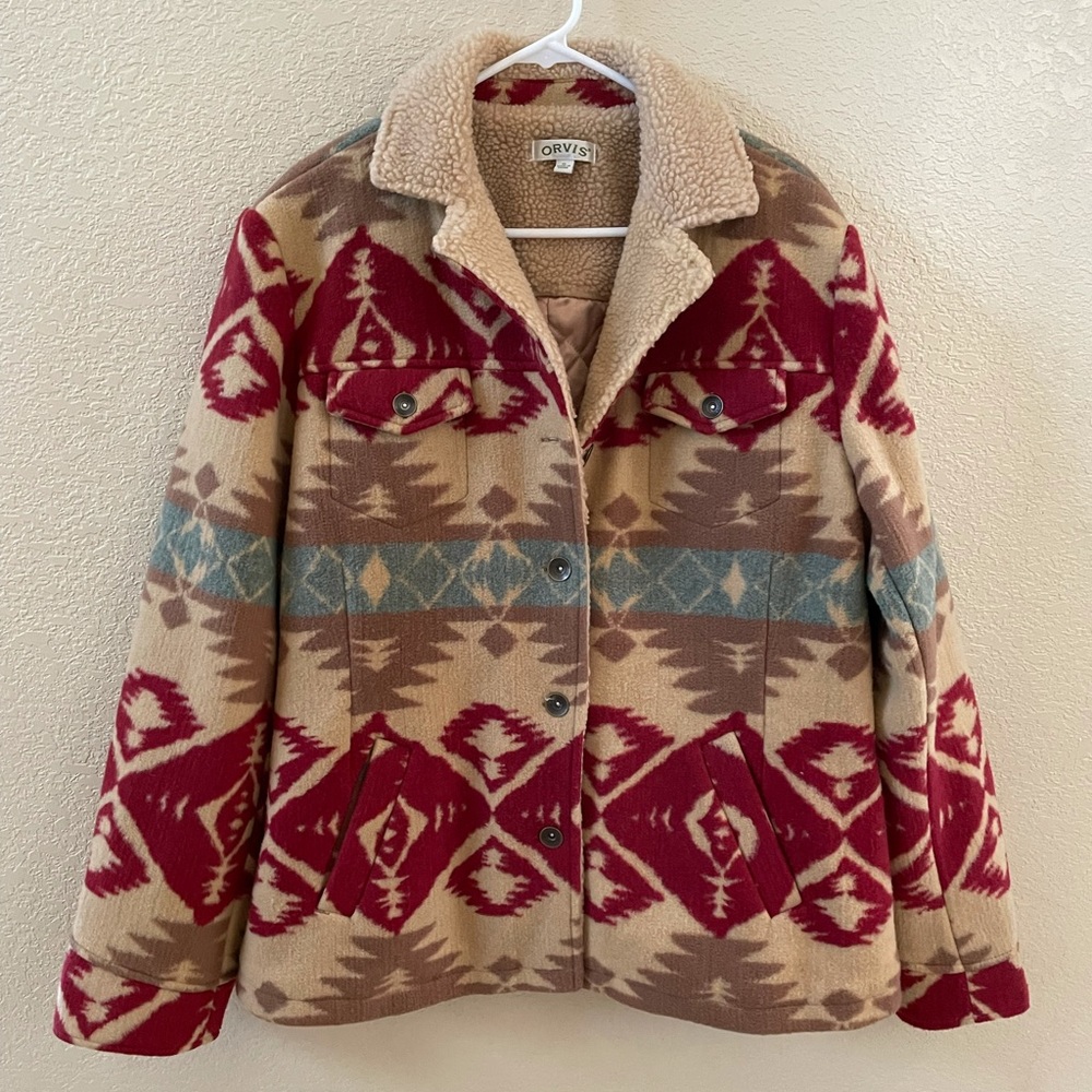 Orvis fleece lined aztec jacket